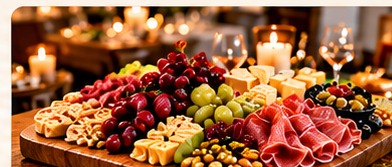 Charcuterie board in a warm setting